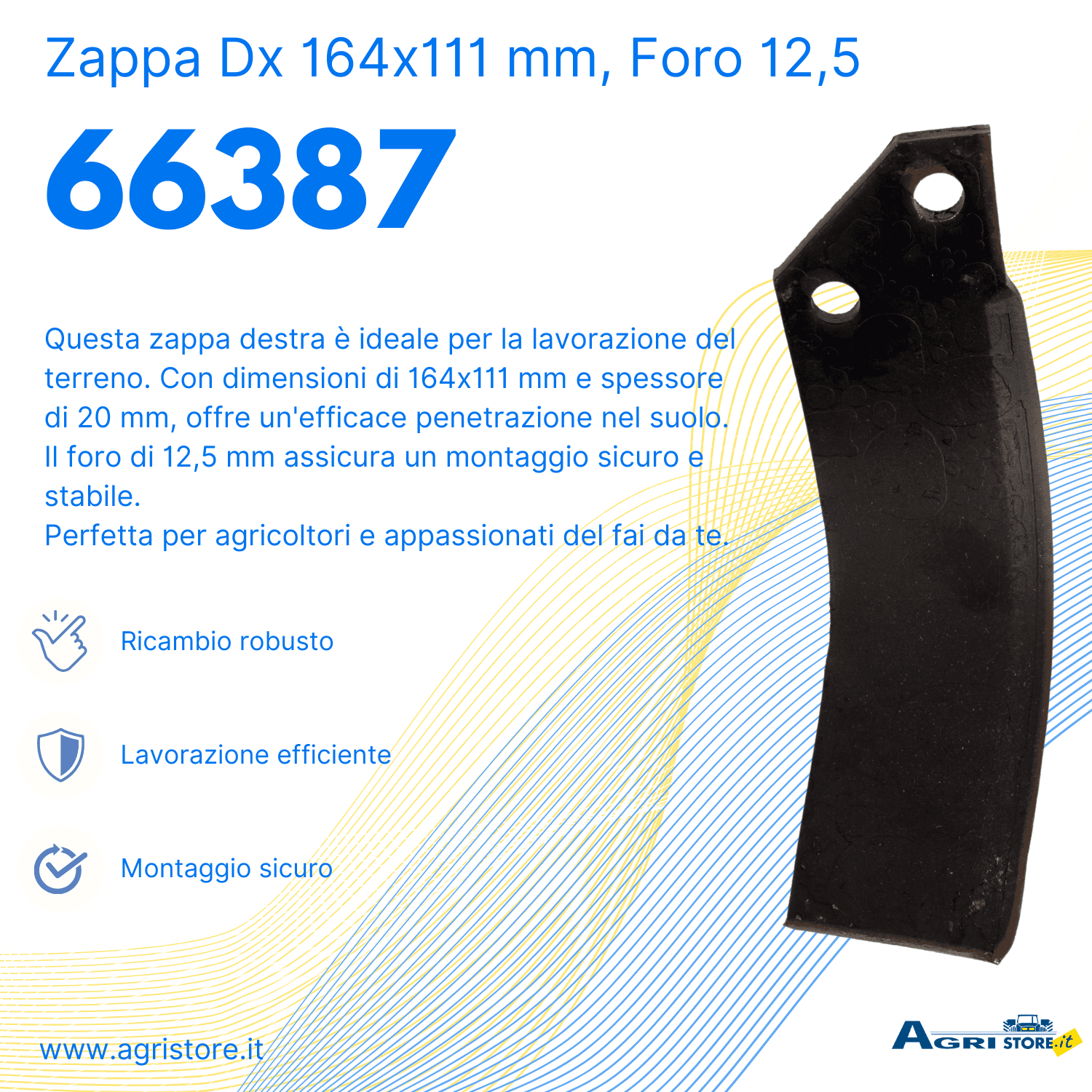 Zappa dx L 164,H 111,s 20,foro 12,5 in Zappe GardenStore - Novellara, commercioVirtuoso.it