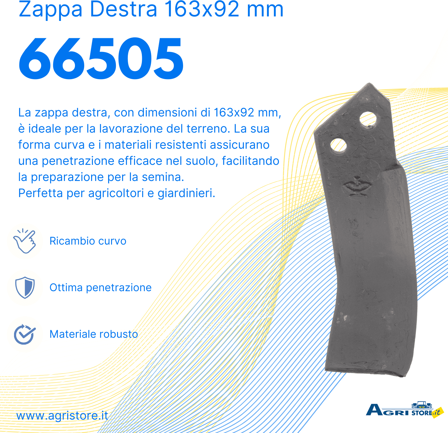 Zappa dx L 163,H 92,s 20,foro 10,5 in Zappe GardenStore - Novellara, commercioVirtuoso.it