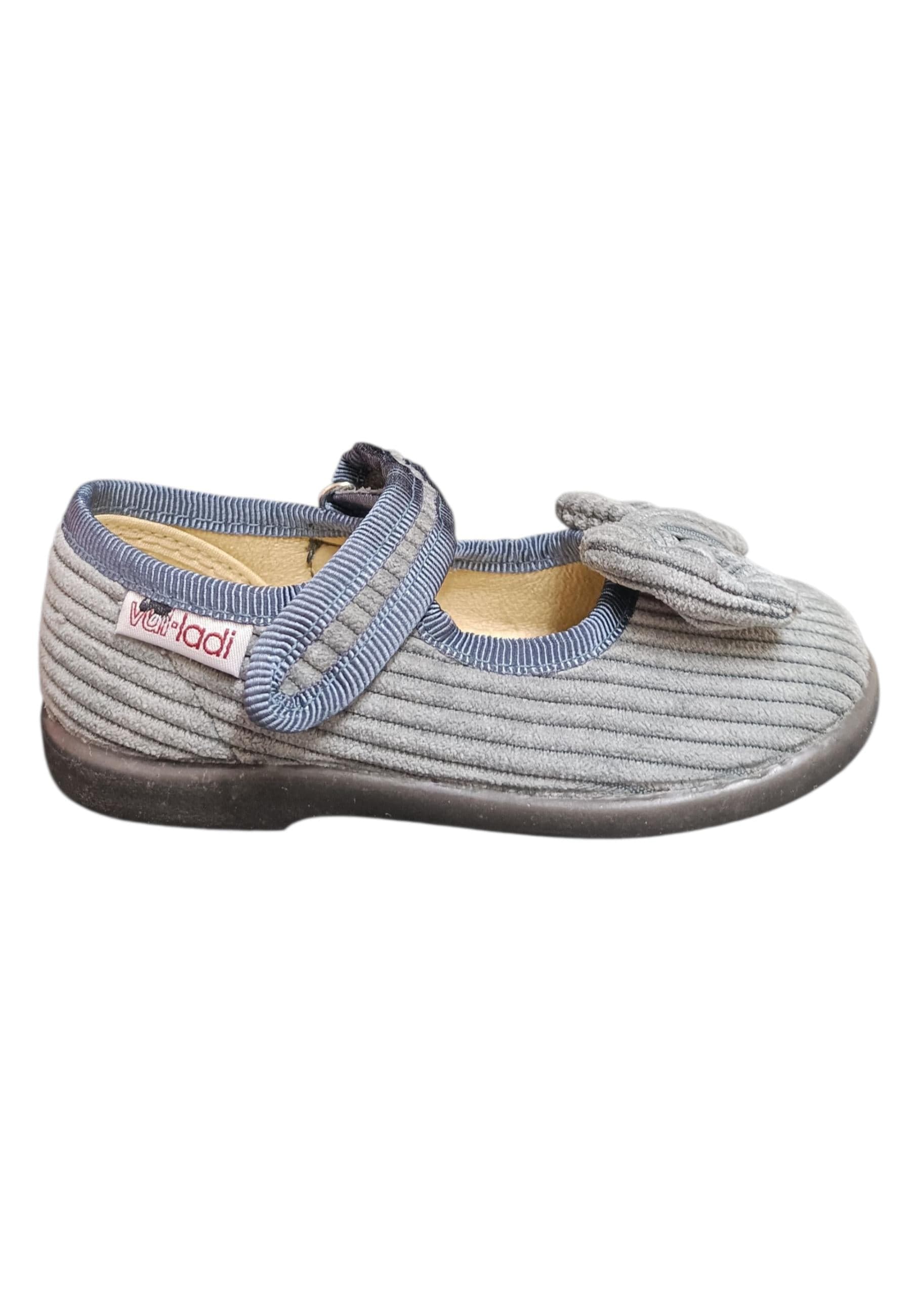 Ballerina bambina Vul-Ladi Candy grigio velluto velcro elegance style - 6
