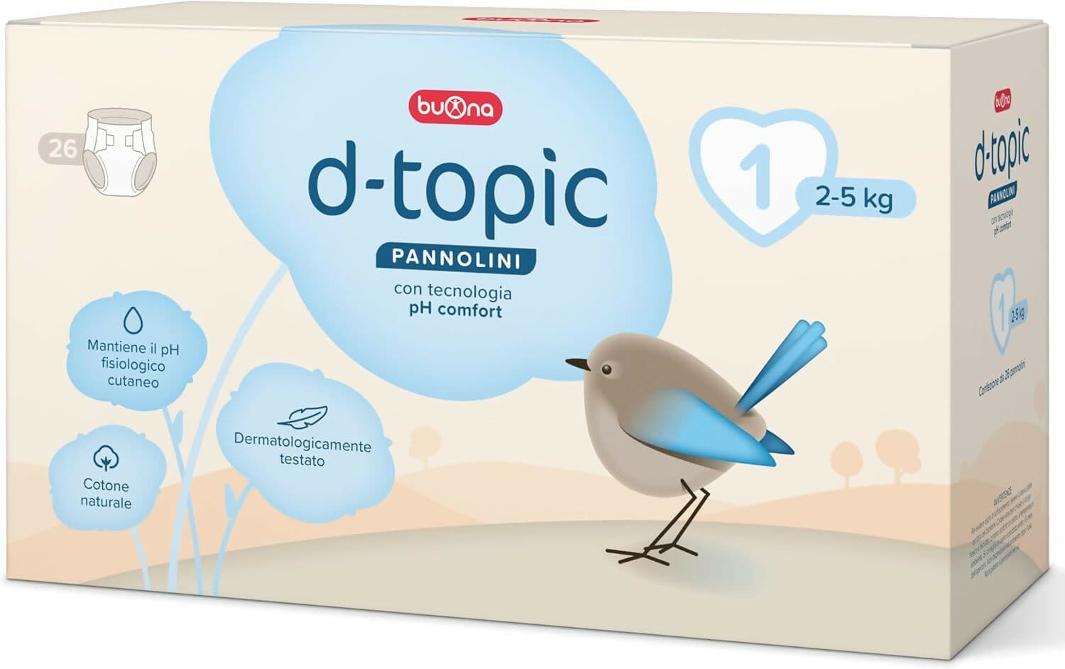 Buona D-Topic Pannolini per neonati e bambini - con Tecnologia pH Comfort - Dermatologicamente testati, Cotone Naturale, Materiali Traspiranti Delicati sulla Pelle dei Bambini - tutte le misure disponibili - 3 pacchi - PREZZO PER 3 CONFEZIONI in Pannolini per bambini Sanitaria Gioia del Bimbo - Villa San Giovanni, commercioVirtuoso.it