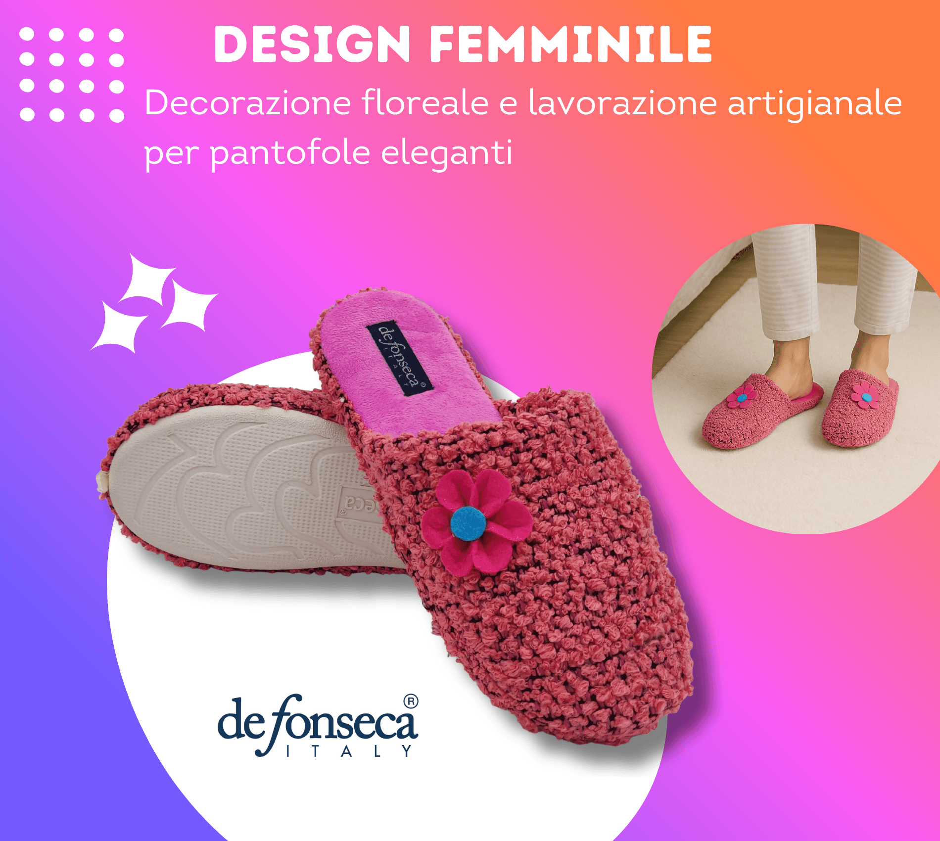 de fonseca Ciabatte Bouclé Suola in Gomma Antiscivolo, Pantofole Donna Estate Inverno in Cotone Traspirante in Ciabatte moda Primo Calzature - Venezia, commercioVirtuoso.it