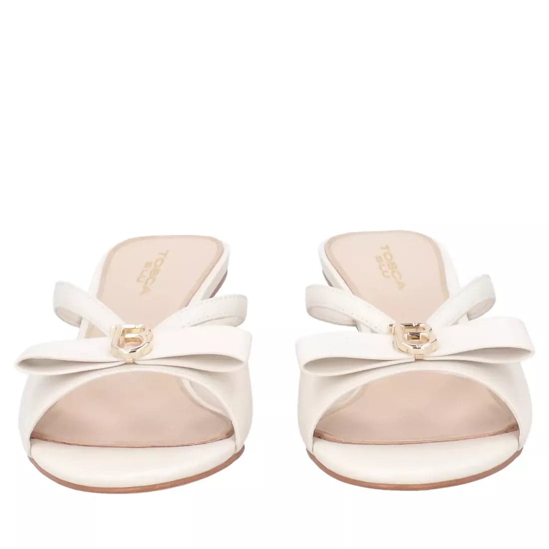 ToscaBlu Donna Sabot elegante Nizza in pelle con logo colore avorio in Scarpe col tacco Cantali Calzature - Randazzo, commercioVirtuoso.it