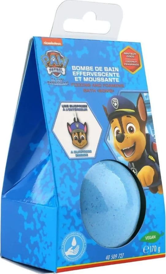 Bomba da bagno take care effervescente al profumo di cocco, 100% vegana, dermatologicamente testata con un regalo a sorpresa all'interno paw patrol CHASE il poliziotto in Bombe da bagno Farmacia Centrale M.le Iadevaia - Maddaloni, commercioVirtuoso.it