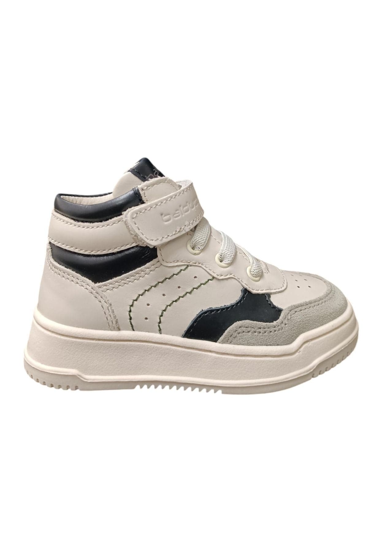 Scarpe sneakers Unisex bambini balducci OTRO  bianco-nero-grigio laccio elastico e velcro - 6