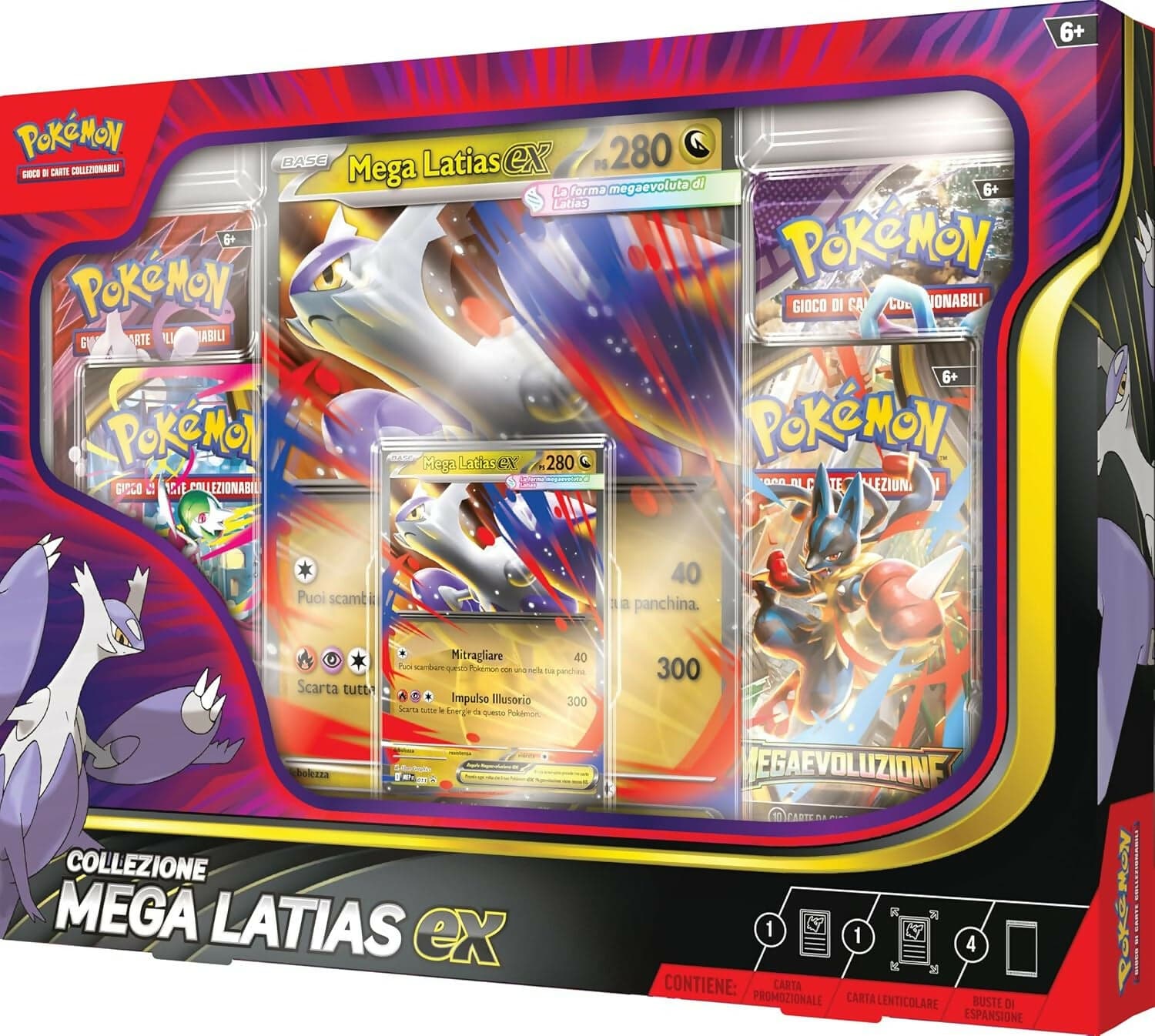 Pokémon: collezione Mega Latias-ex del GCC Pokémon (una carta promozionale olografica, una carta lenticolare gigante e quattro buste di espansione) in Animali Cartoleria Deja Vu - Crotone, commercioVirtuoso.it