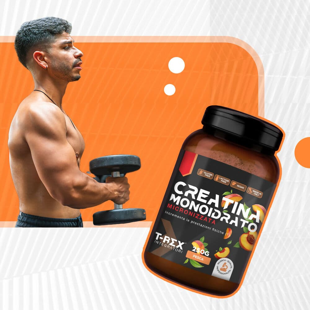 T-rex integratori creatina monoidrata - integratore alimentare per massa muscolare e boost energetico pre workout (pesca, 250 g) in Creatina MyLab Nutrition - Roma, commercioVirtuoso.it