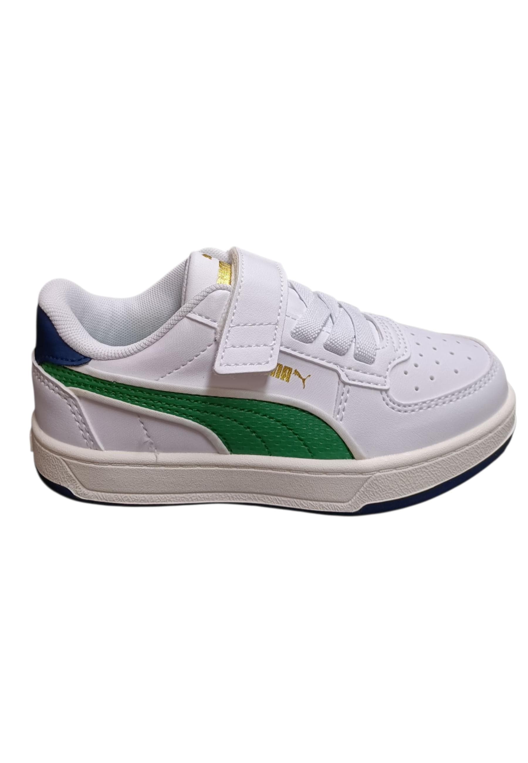Puma Caven Sneakers Bambino Ragazzo Bianco Verdone - Scarpe Ginnastica Velcro - 6
