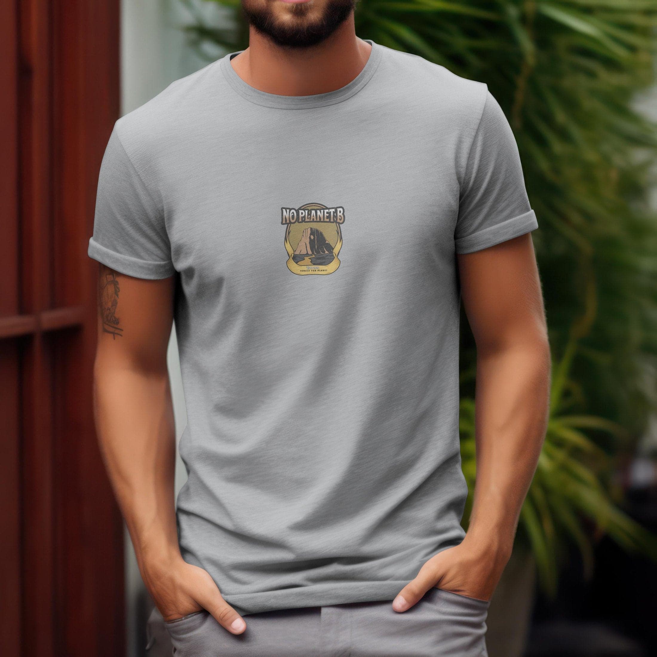 Junglo T-shirt No PlanetB Forest grey heather