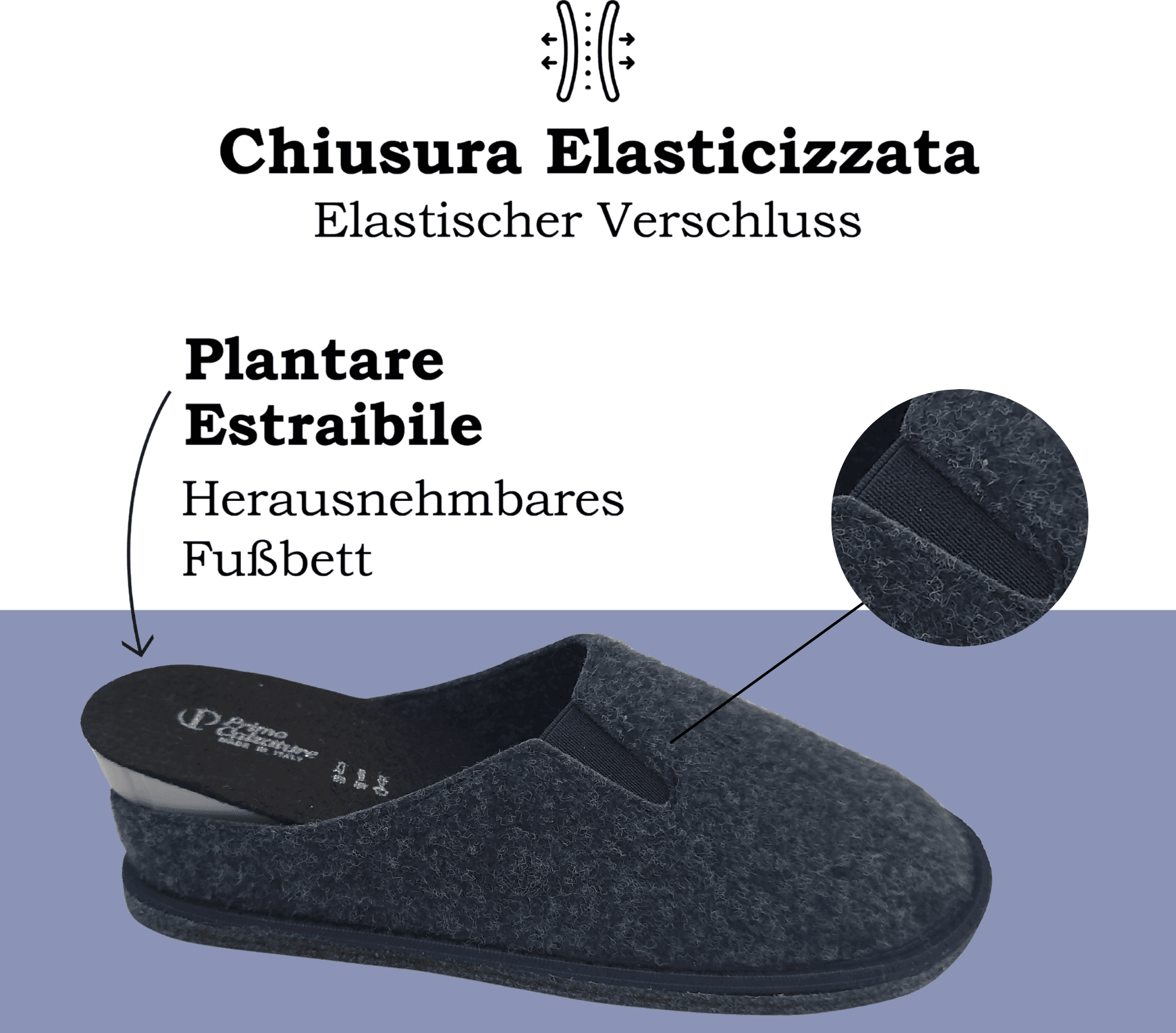 Primo Calzature Ottime Pantofole Chiuse da Uomo, Ciabatte Invernali per Casa, Soletta in Memory Foam, Plantare Estraibile, 100% Made in Italy in Pantofole Primo Calzature - Venezia, commercioVirtuoso.it