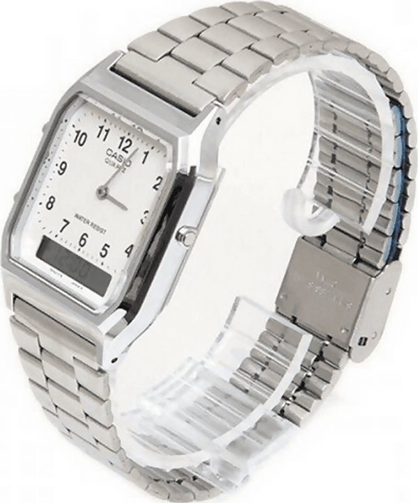 Orologio Casio unisex, AQ-230A-7B, quadrante bianco con numero, sfondo bianco orario digitale e analogico in Orologi da polso Loweconomy - Marineo, commercioVirtuoso.it
