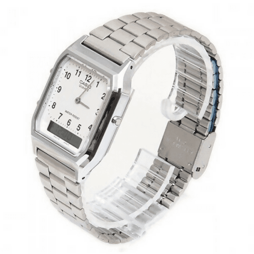 Orologio Casio unisex, AQ-230A-7B, quadrante bianco con numero, sfondo bianco orario digitale e analogico in Orologi da polso Loweconomy - Marineo, commercioVirtuoso.it