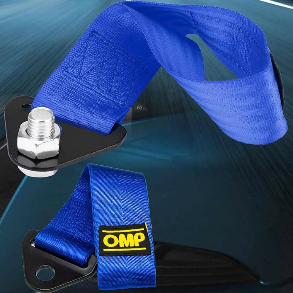 Cinghia Gancio Traino OMP Sportiva Racing Rally Blu Universale Nastro Tessile Strappo Anello Auto MAX 300KG in Tuning acceleratore Solgeny - Besate, commercioVirtuoso.it