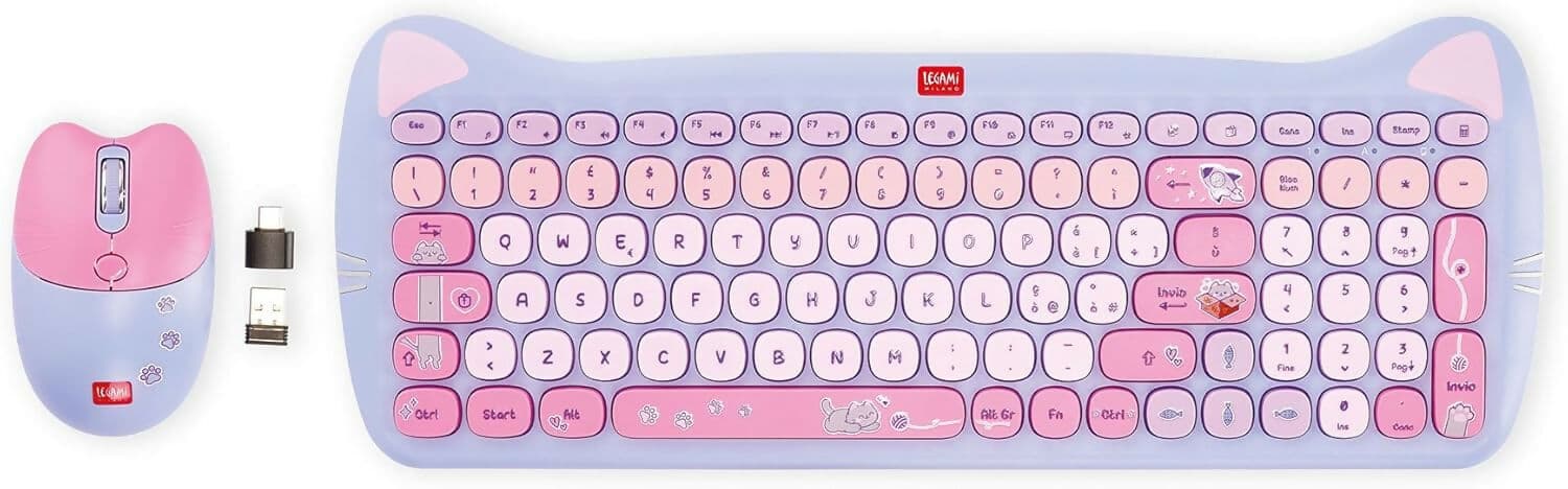 Legami - Set Tastiera E Mouse Wireless - Meow - Kitty | Legami in Carta Cartoleria Deja Vu - Crotone, commercioVirtuoso.it