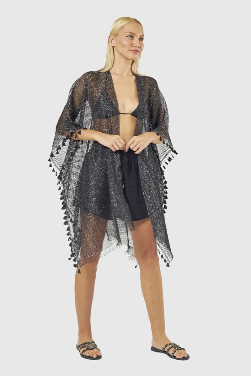 Kaftano Lurex con nappine | Verde Fashion in prodotto You Store - Messina, commercioVirtuoso.it