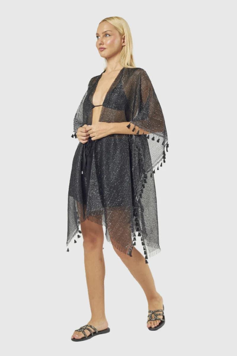 Kaftano Lurex con nappine | Verde Fashion in prodotto You Store - Messina, commercioVirtuoso.it
