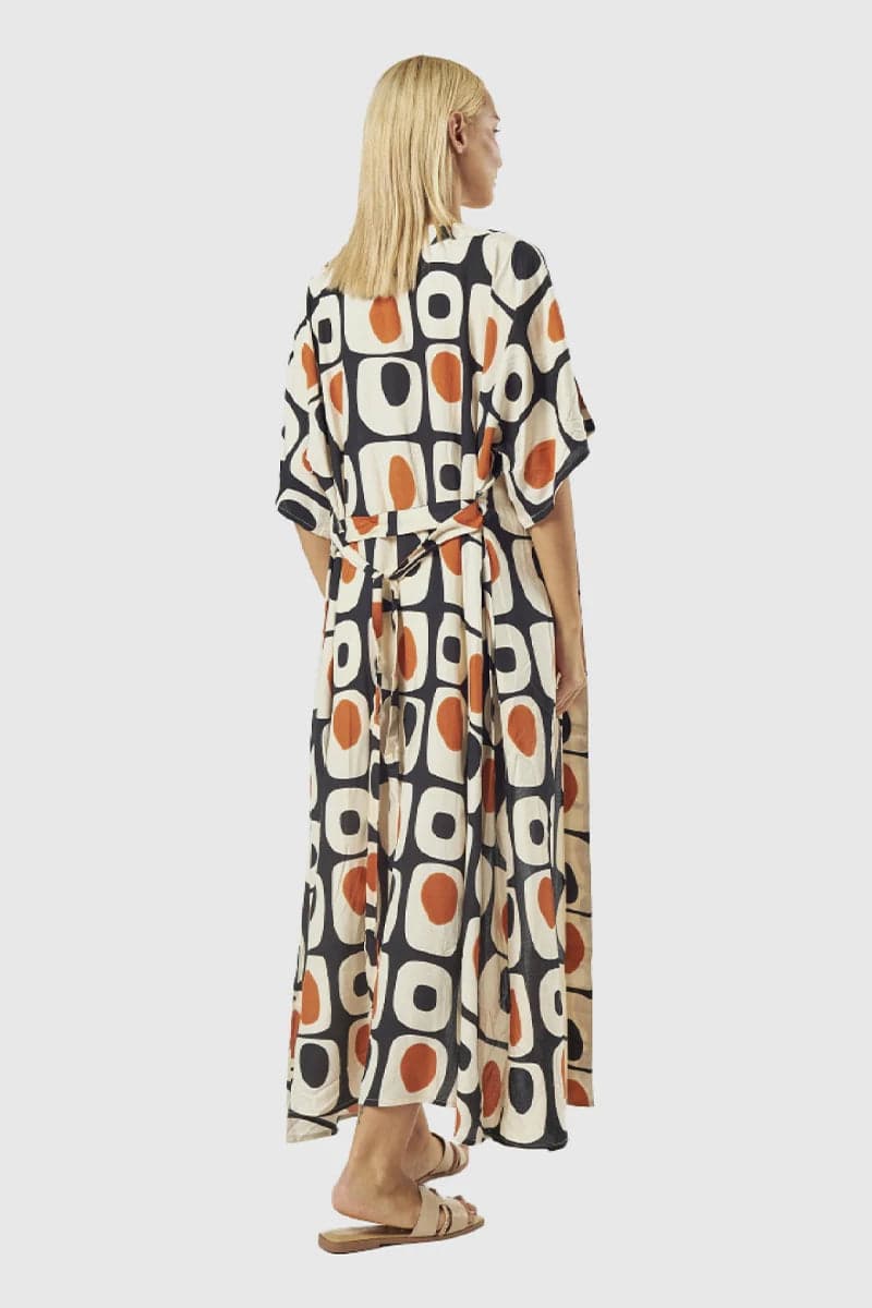 Kaftano stampa Geometrica Vintage | Verde Fashion in prodotto You Store - Messina, commercioVirtuoso.it