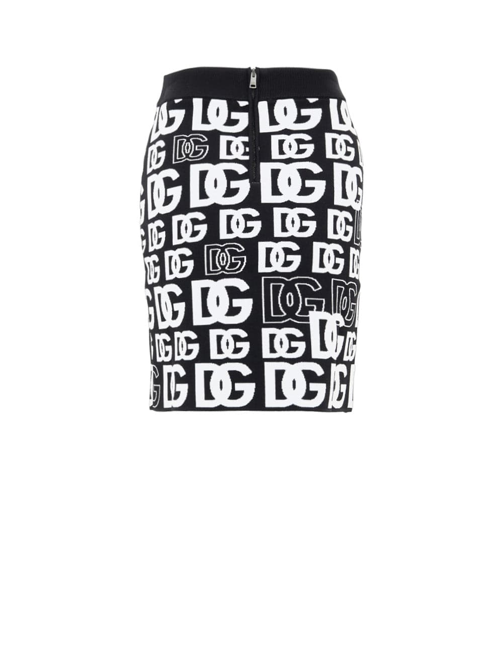 Dolce &amp; Gabbana Minigonna in Maglina Nera con Stampa Allover da donna in Gonne Drestige - Casamassima, commercioVirtuoso.it
