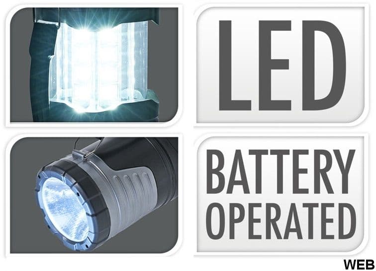 Lampada con 16 LED da campeggio a batteria a 2 funzioni di proiezione h 18 cm in Torce elettriche portatili (standard) La Zappa - Altamura, commercioVirtuoso.it
