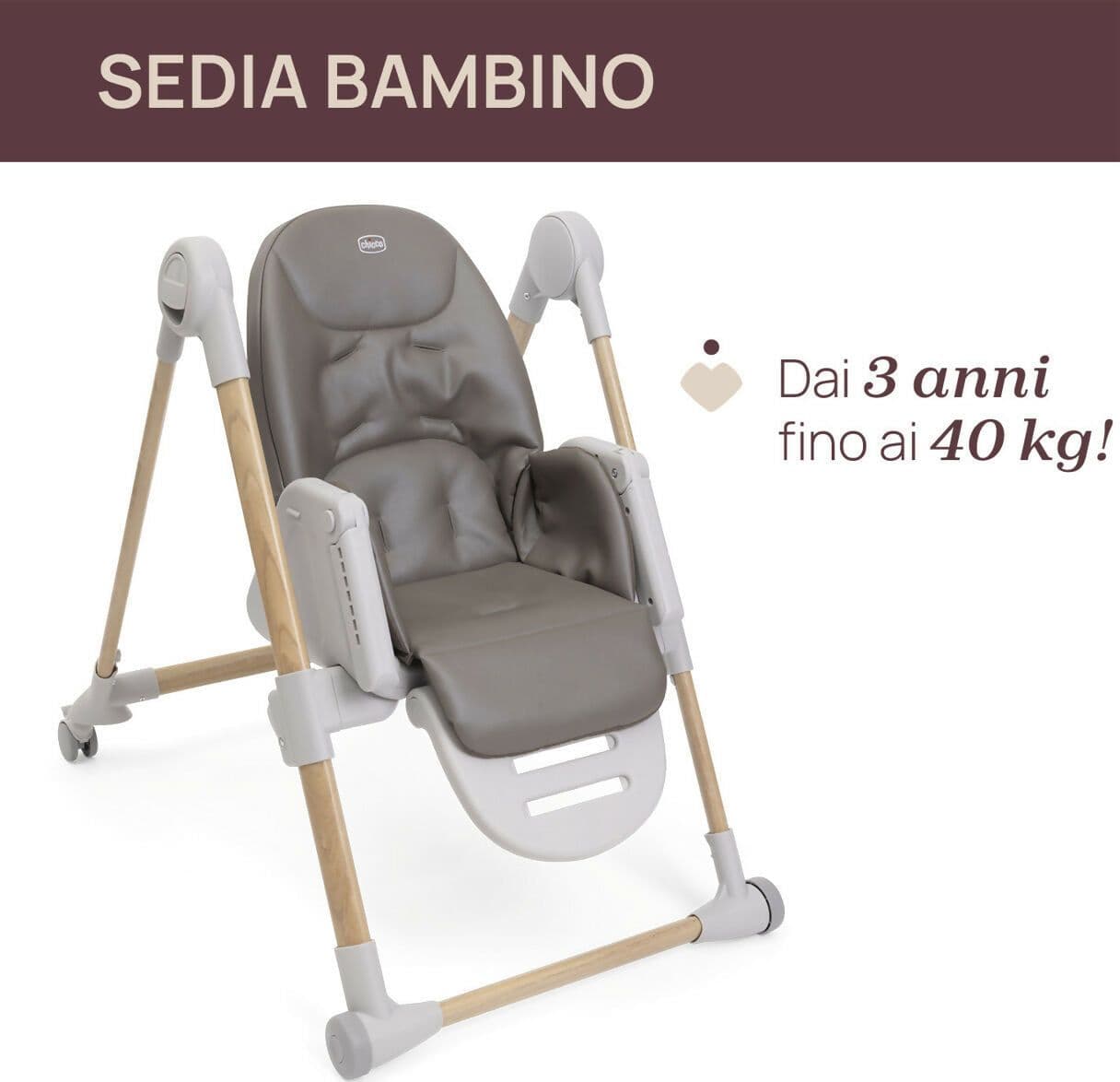 CHICCO Polly Armonia Seggiolone Evolutivo Pappa per Bambini da 0 Mesi a 40 kg, Seggiolone Reclinabile a Sdraietta con Altezza e Poggiapiedi Regolabili, 4 Ruote, Chiusura Compatta, grigio scuro, colore SCANDINAVIAN in Seggioloni Sanitaria Gioia del Bimbo - Villa San Giovanni, commercioVirtuoso.it