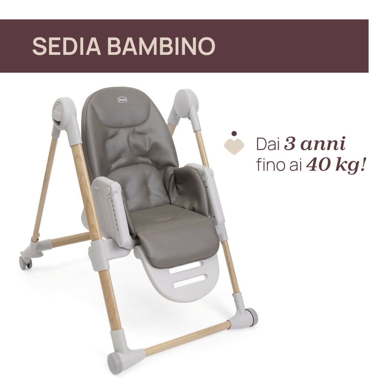 CHICCO Polly Armonia Seggiolone Evolutivo Pappa per Bambini da 0 Mesi a 40 kg, Seggiolone Reclinabile a Sdraietta con Altezza e Poggiapiedi Regolabili, 4 Ruote, Chiusura Compatta, grigio scuro, colore SCANDINAVIAN in Seggioloni Sanitaria Gioia del Bimbo - Villa San Giovanni, commercioVirtuoso.it