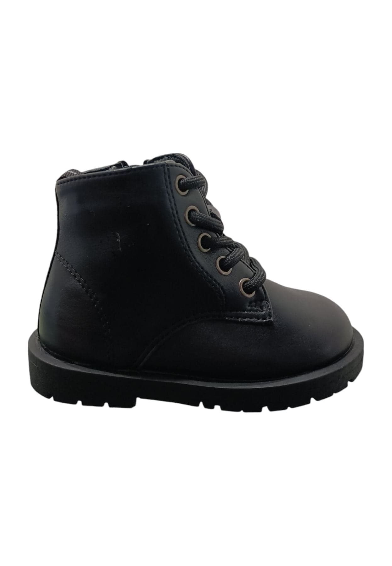 Anfibio bambina Gaelle Blond nero pelle crack lacci urban style - 6