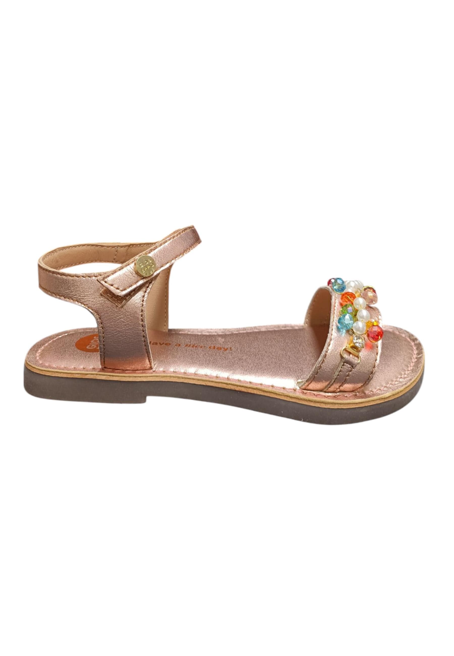Sandalo bambina Gioseppo Effingham oro rosato pelle velcro comfort elegance - 6