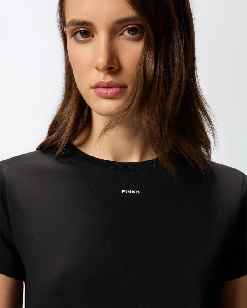 Pinko BASICO T-SHIRT JERSEY LOGO PINKO FW25 da donna in T-shirt Drestige - Casamassima, commercioVirtuoso.it