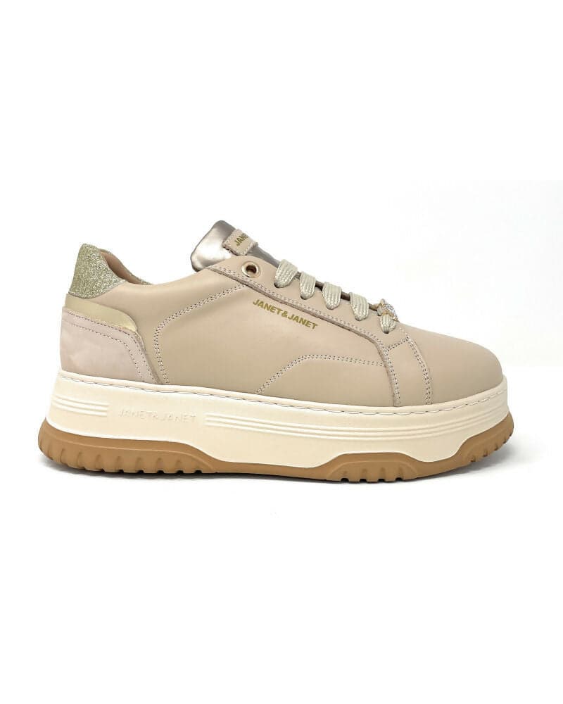 Janet E Janet sneakers da donna in pelle con charms con logo lettering in Sneaker casual Cantali Calzature - Randazzo, commercioVirtuoso.it