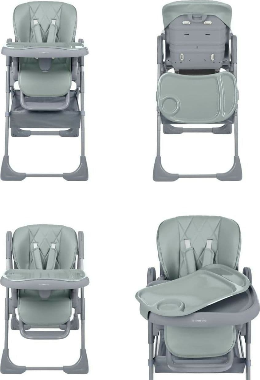 KIKKABOO Seggiolone COMFY+ , regolabile in altezza, con cinture, doppio vassoio, pieghevole, chiusura compatta, comodo, colore MINT, verde menta in Seggioloni Sanitaria Gioia del Bimbo - Villa San Giovanni, commercioVirtuoso.it