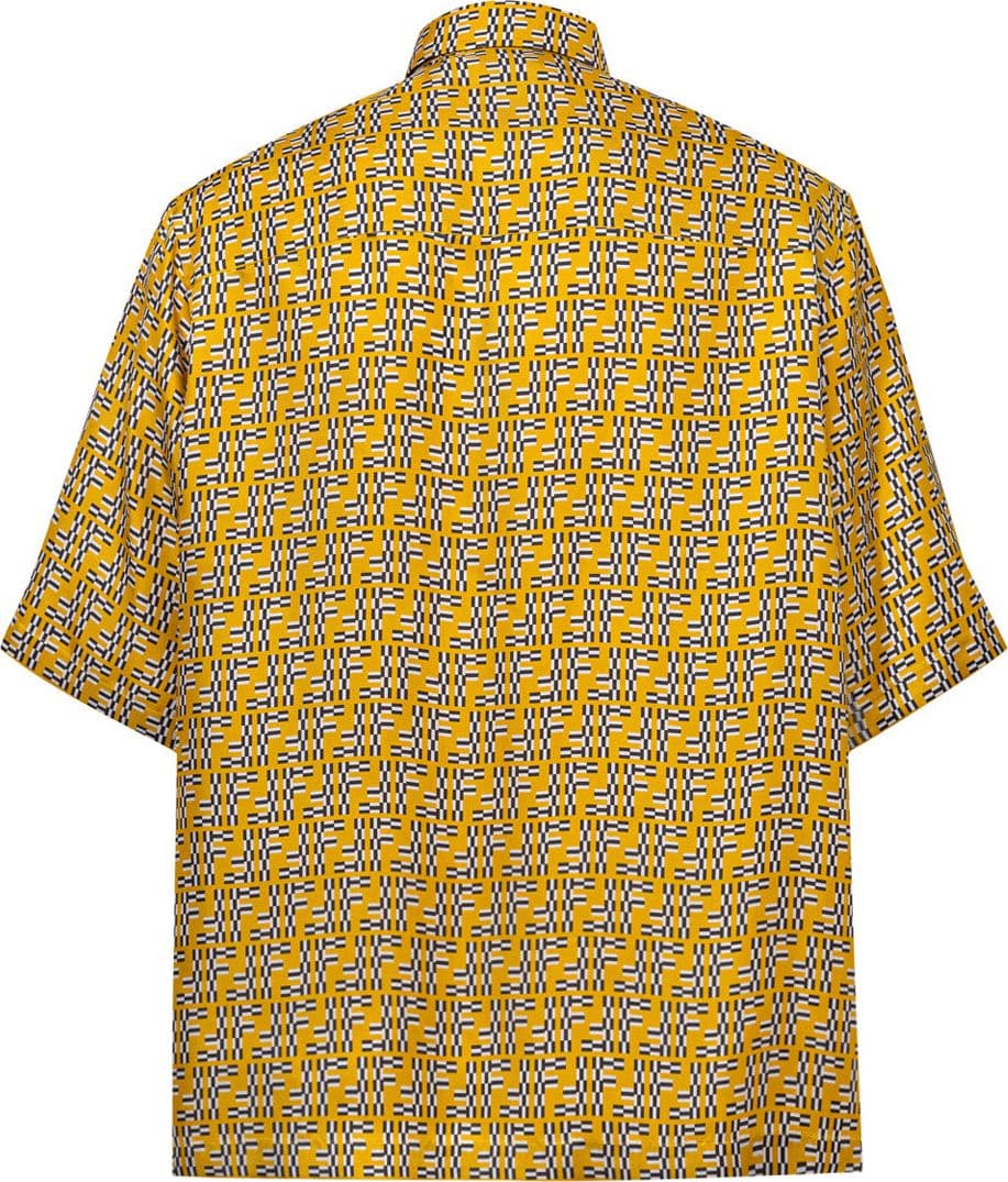 Fendi Camicia in Seta Gialla Hita con Stampa Labyrinth da uomo in Camicie casual Drestige - Casamassima, commercioVirtuoso.it