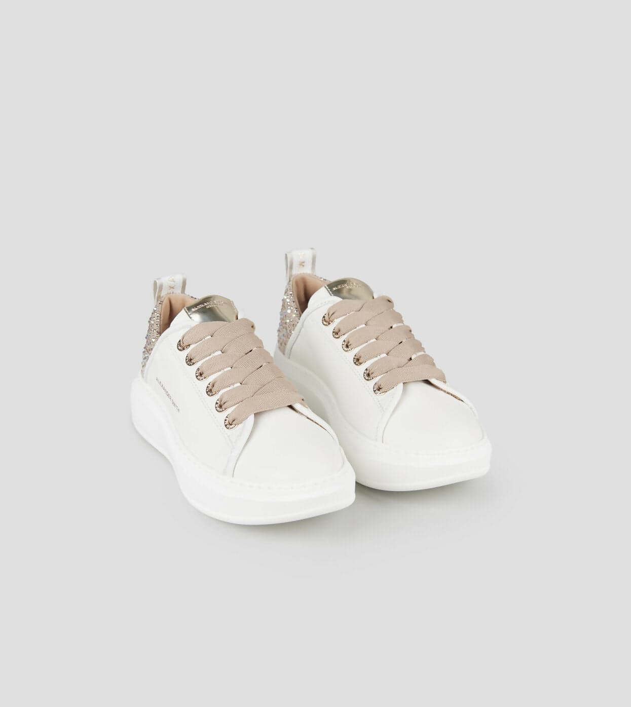 Alexander Smith Donna sneakers in pelle bianca e tallone beige con strass in Sneaker casual Cantali Calzature - Randazzo, commercioVirtuoso.it