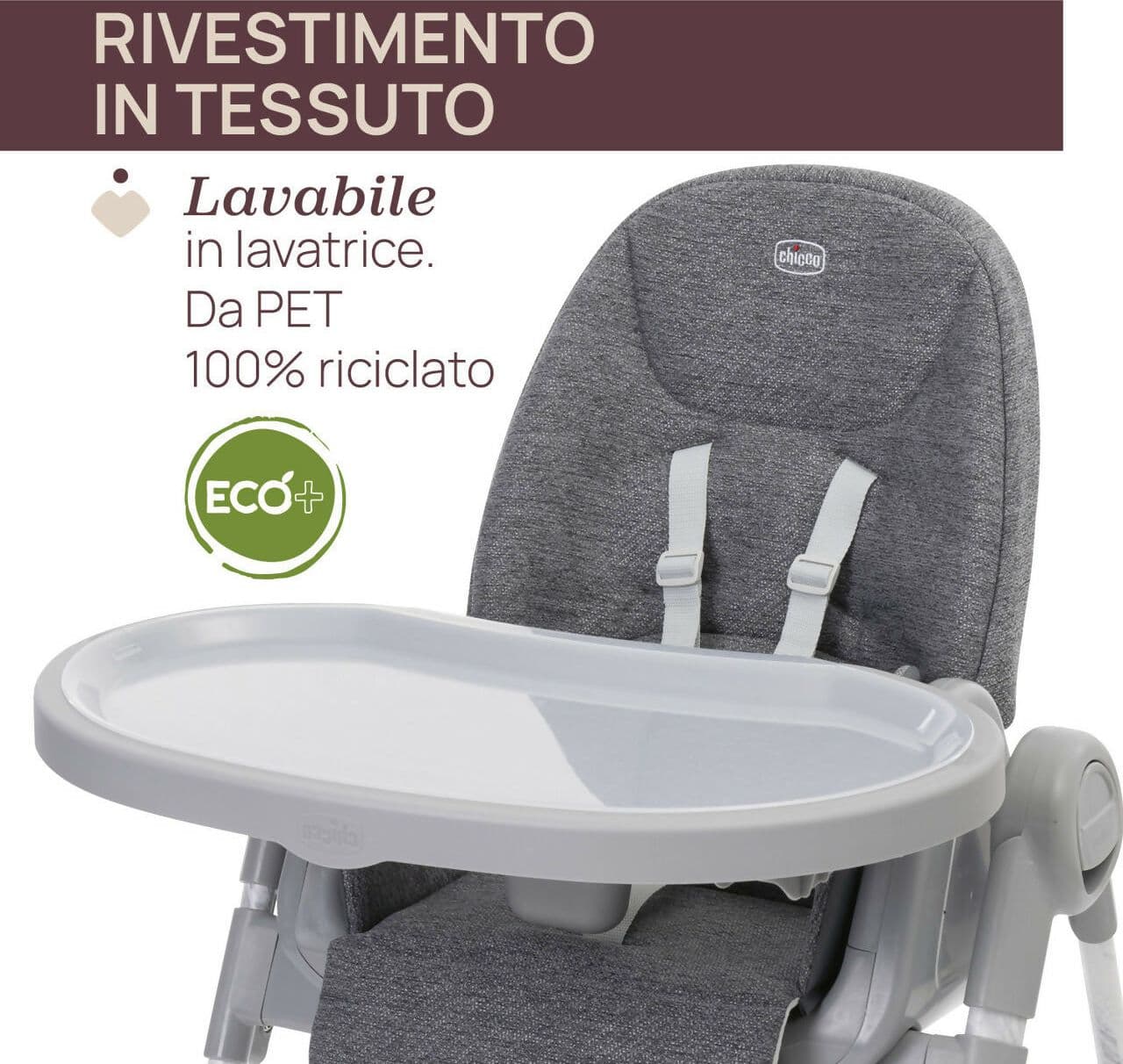 CHICCO Polly Armonia Seggiolone Evolutivo Pappa per Bambini da 0 Mesi a 40 kg, Seggiolone Reclinabile a Sdraietta con Altezza e Poggiapiedi Regolabili, 4 Ruote, Chiusura Compatta, grigio scuro, colore CARRARA in Seggioloni Sanitaria Gioia del Bimbo - Villa San Giovanni, commercioVirtuoso.it