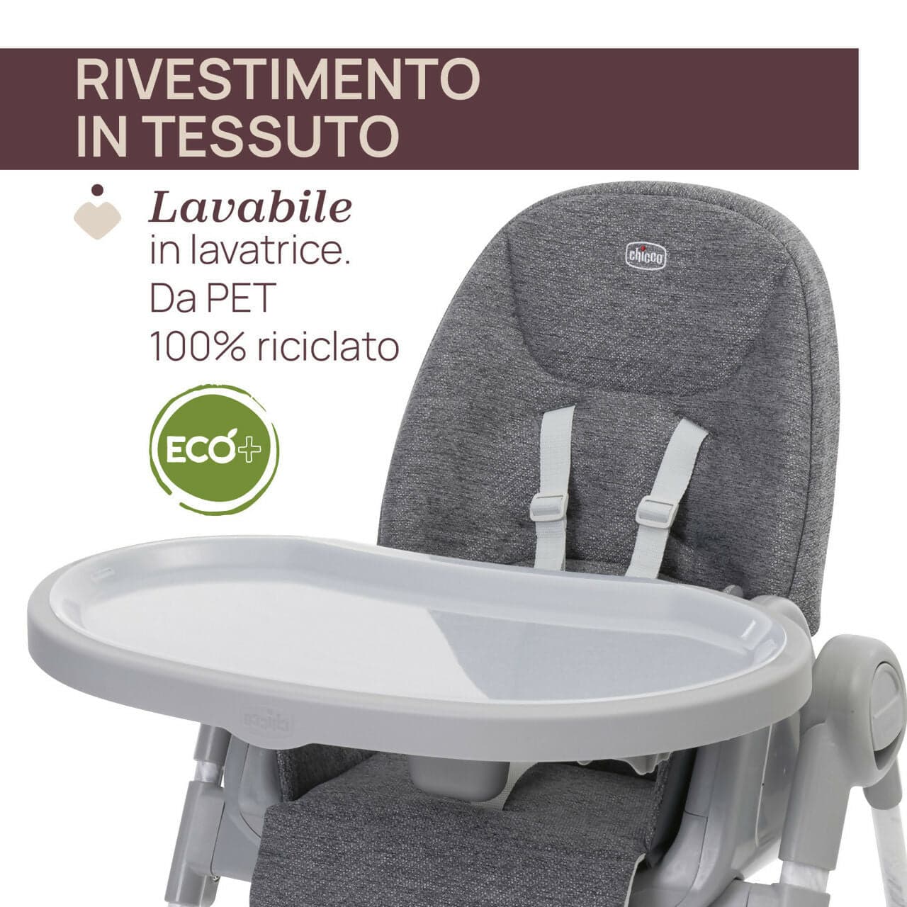 CHICCO Polly Armonia Seggiolone Evolutivo Pappa per Bambini da 0 Mesi a 40 kg, Seggiolone Reclinabile a Sdraietta con Altezza e Poggiapiedi Regolabili, 4 Ruote, Chiusura Compatta, grigio scuro, colore CARRARA in Seggioloni Sanitaria Gioia del Bimbo - Villa San Giovanni, commercioVirtuoso.it