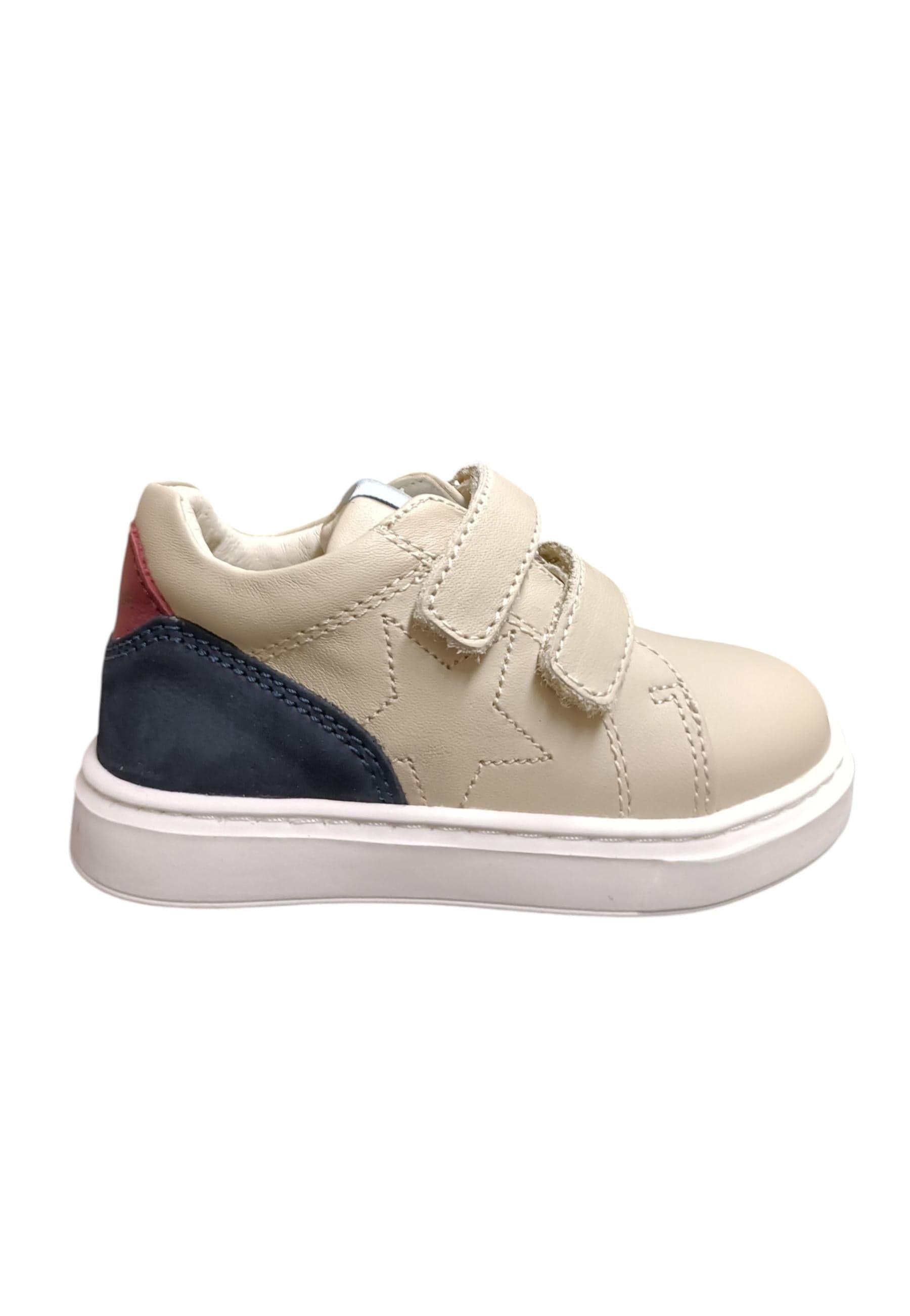 Sneakers primi passi bambino Balducci Cita bianco blu pelle - Freschezza marina con velcro - 6