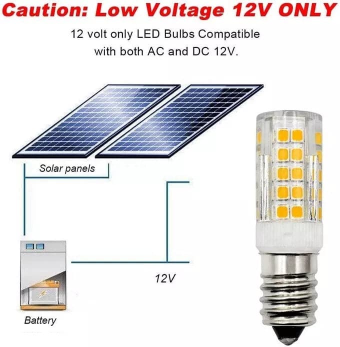 Lampadina LED E14 AC/DC 12V-24V 3,5W RESA 35W 64SMD 2835 Bianco Caldo 3000K Barca Camper Luce Votiva in Lampadine a LED Solgeny - Besate, commercioVirtuoso.it