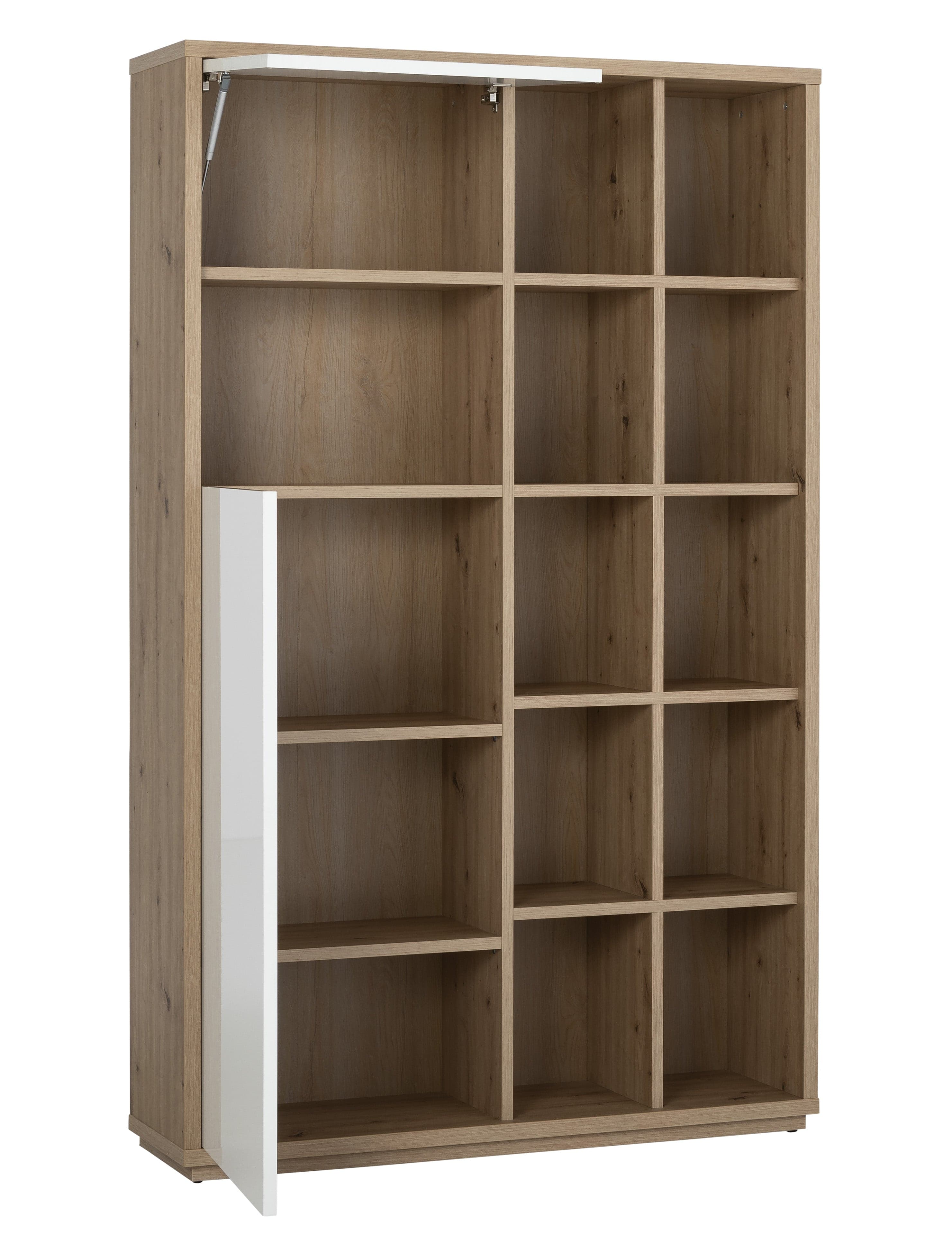 Libreria Alta in legno Rovere con ante scorrevoli da ufficio arredamento interno h 198 cm in Librerie Decor Space - Altamura, commercioVirtuoso.it
