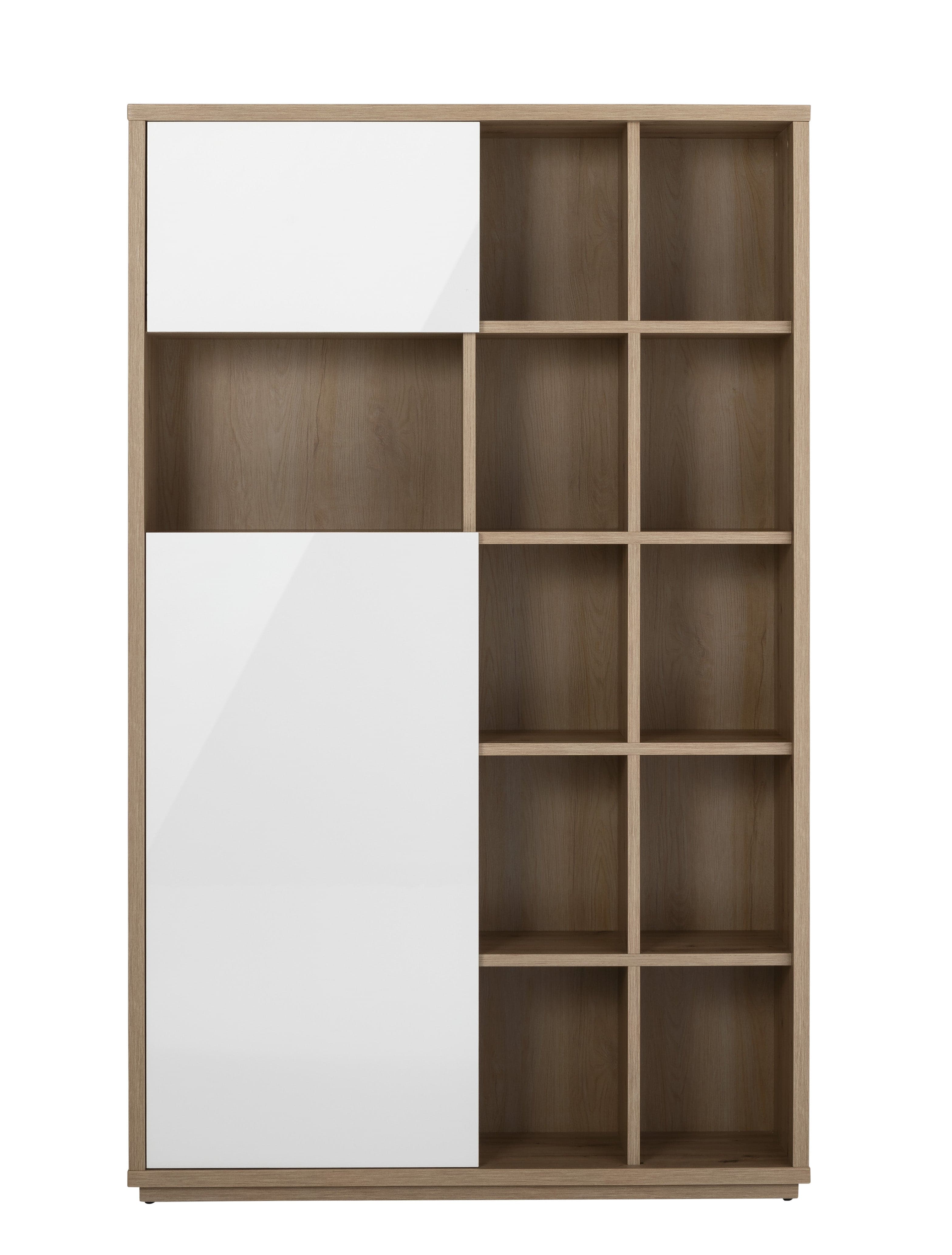 Libreria Alta in legno Rovere con ante scorrevoli da ufficio arredamento interno h 198 cm in Librerie Decor Space - Altamura, commercioVirtuoso.it