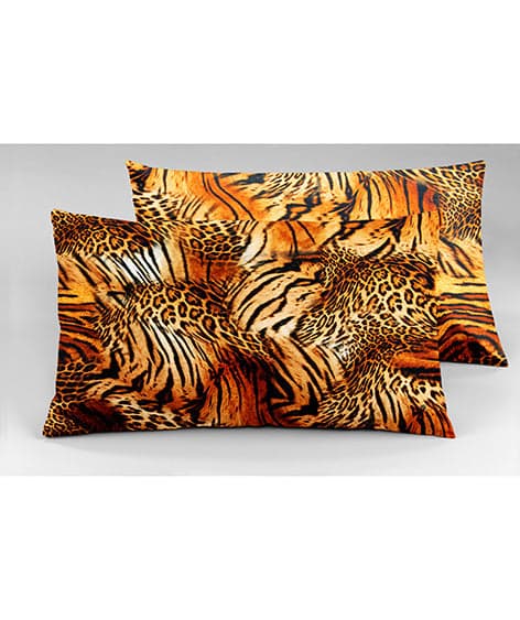 Completo letto lenzuola federe bifaccia double face stampa digitale in cotone made in italy  LEOPARDO/PANNA in Set di lenzuola e federe Vanita di raso - Sesto San Giovanni, commercioVirtuoso.it