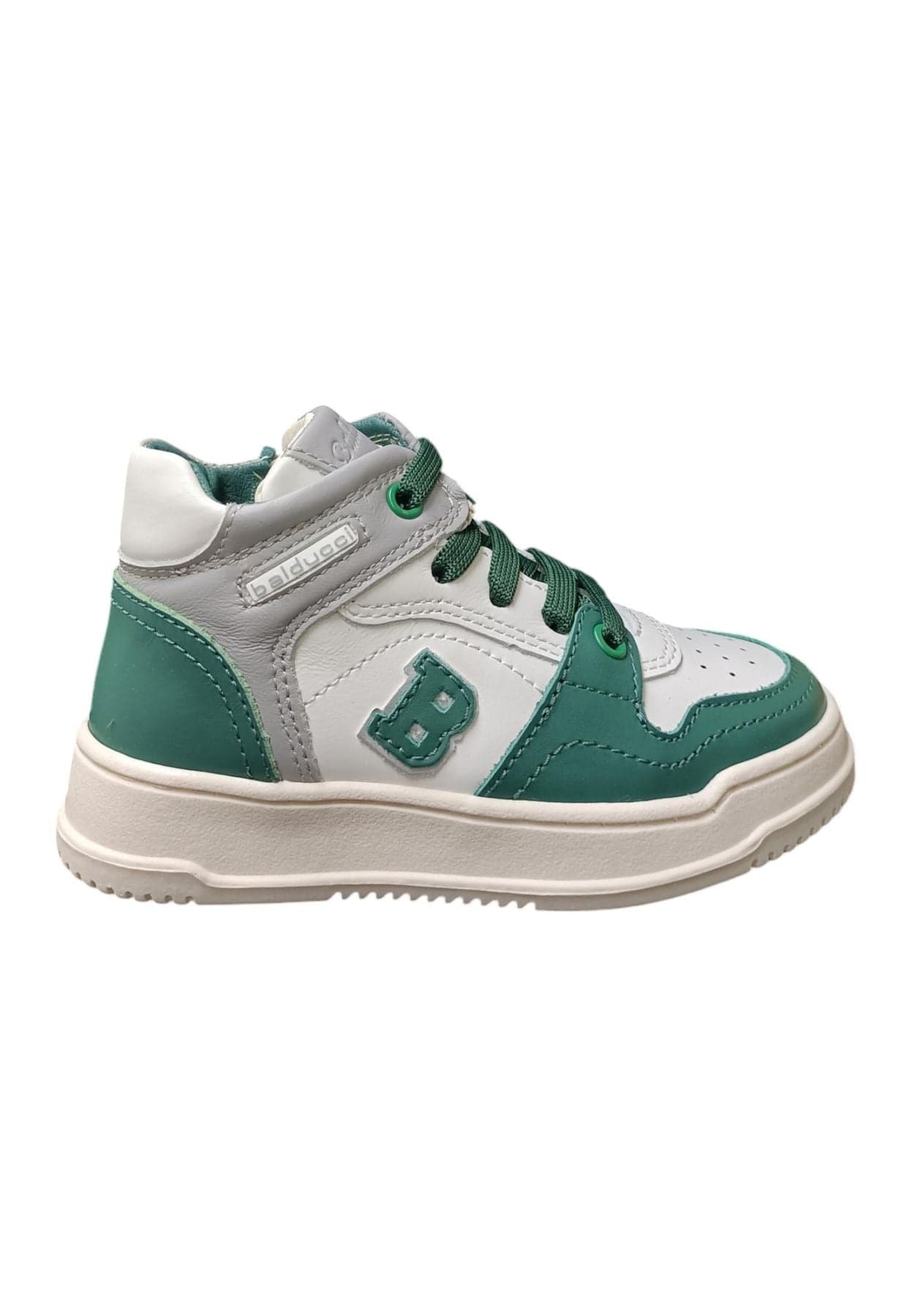 Scarpe sneakers Unisex bambini balducci OTRO  bianco-verdone-grigio laccio e zip laterale - 6