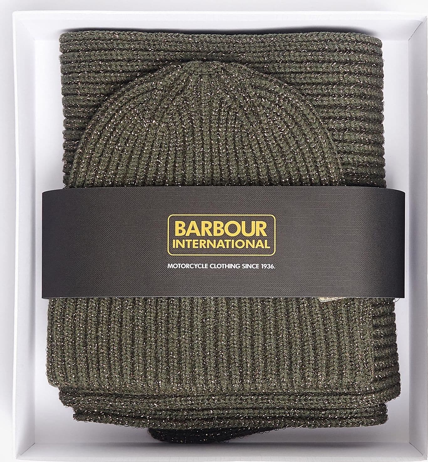 Barbour International cappello e sciarpa donna estoril beanie e scarf gift fw23 in Coordinati invernali Broadway Red - Barletta, commercioVirtuoso.it