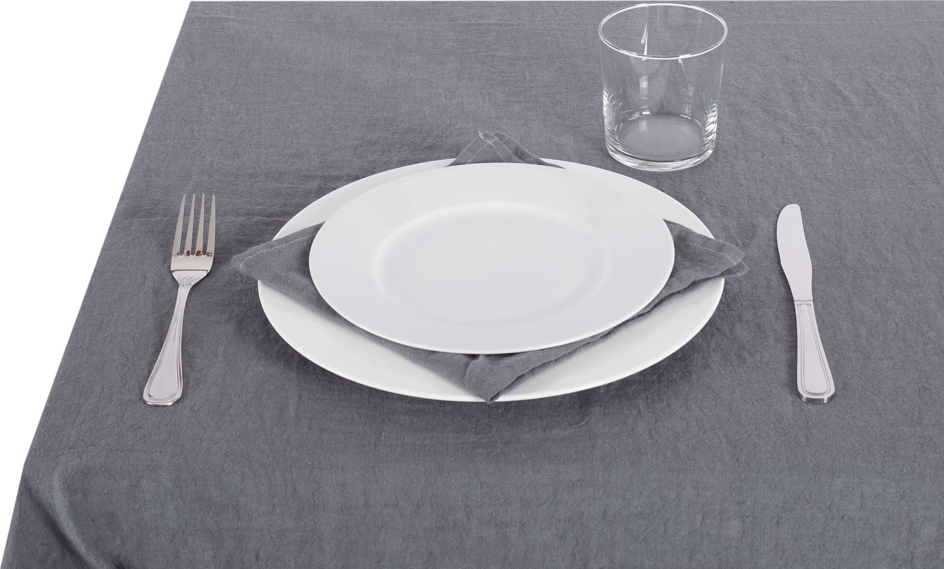 Tovaglia da tavola in 100% puro lino lavato delavè stone washed morbido resistente elegante made in italy  ANTRACITE - Vanita di raso