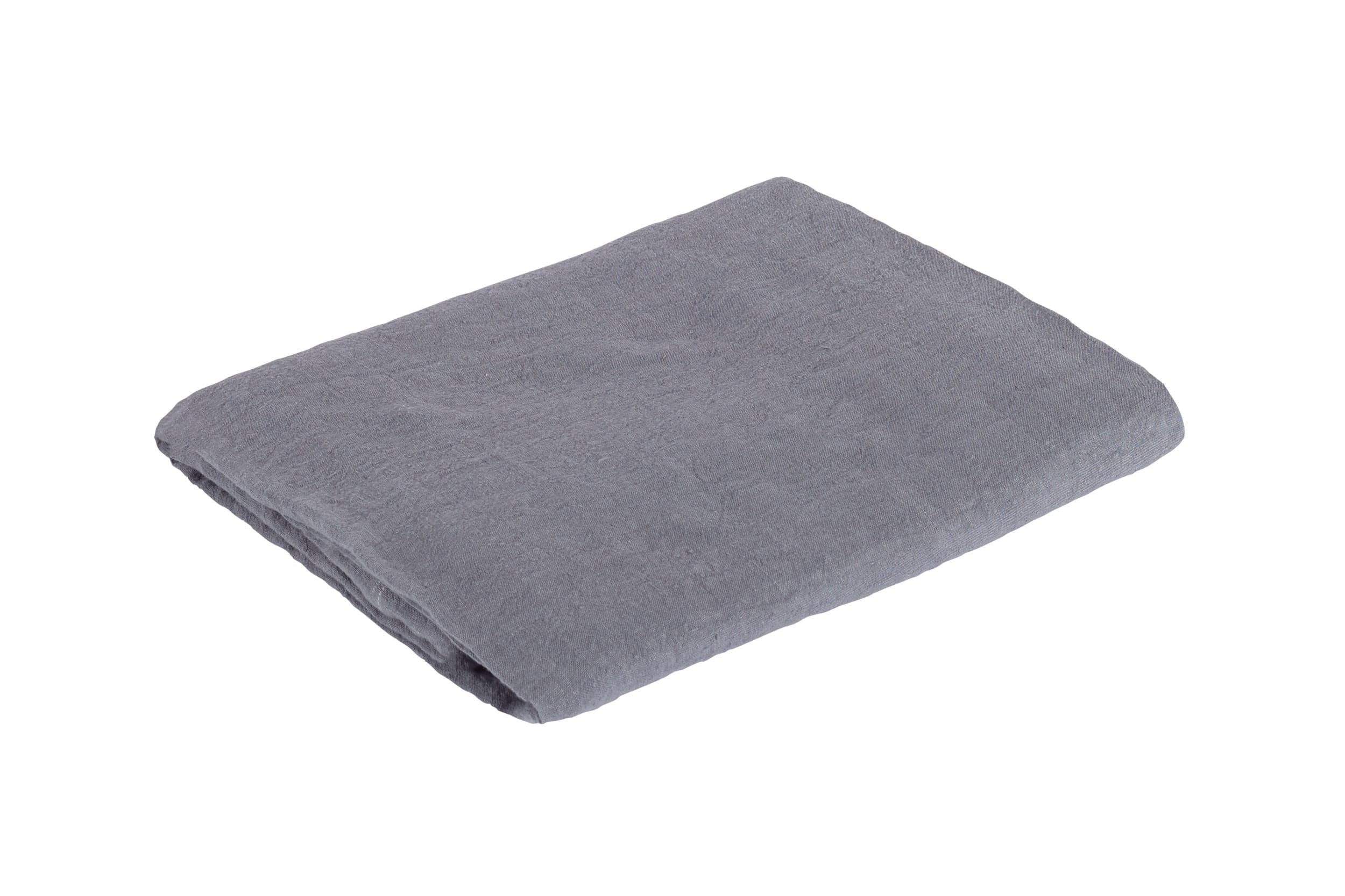 Runner da tavola in 100% puro lino lavato delavè stone washed morbido resistente elegante made in italy ANTRACITE - Vanita di raso