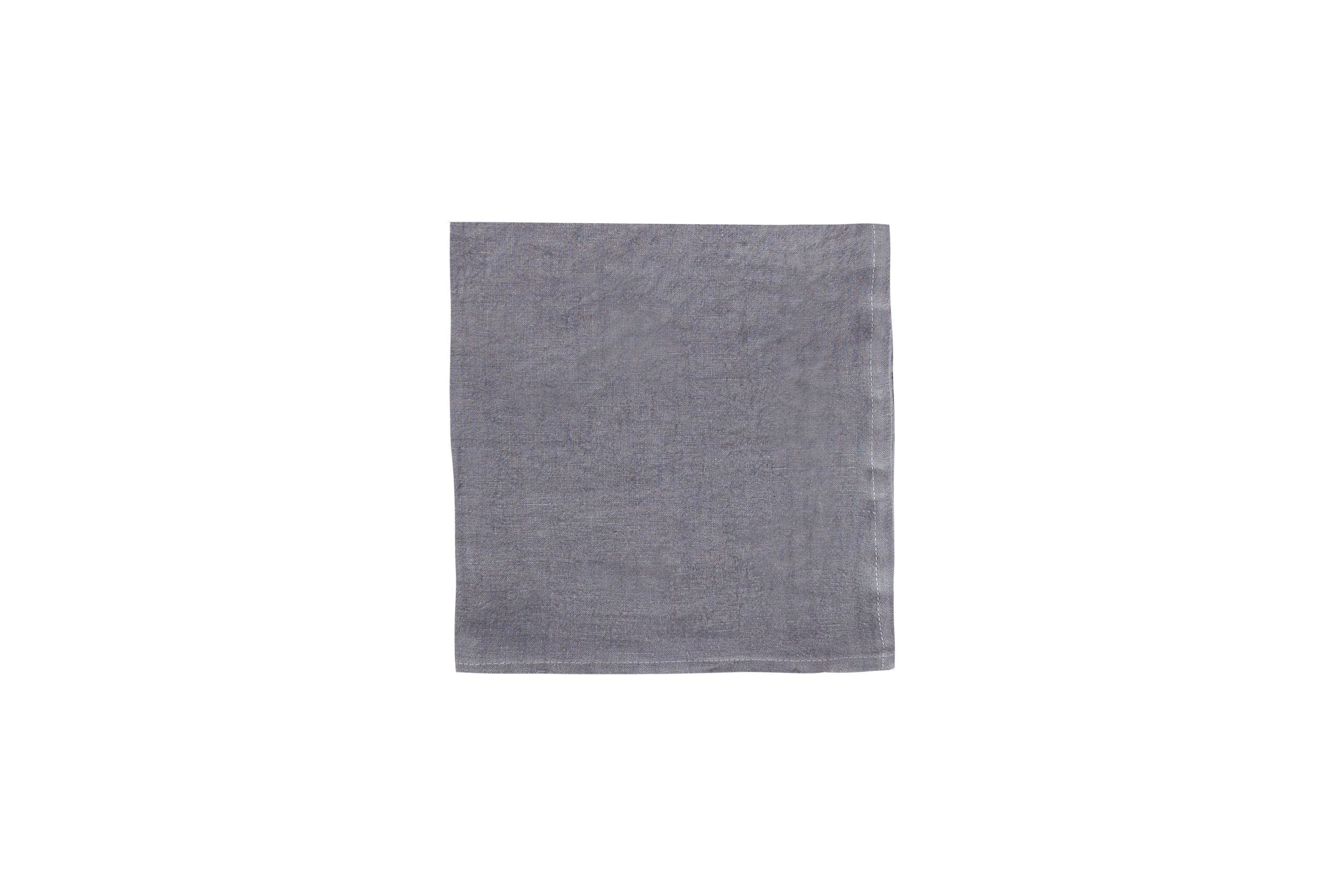 Set di 6 tovaglioli da tavola 45 X 45 CM in 100% puro lino lavato delavè stone washed morbido resistente elegante made in italy ANTRACITE - Vanita di raso