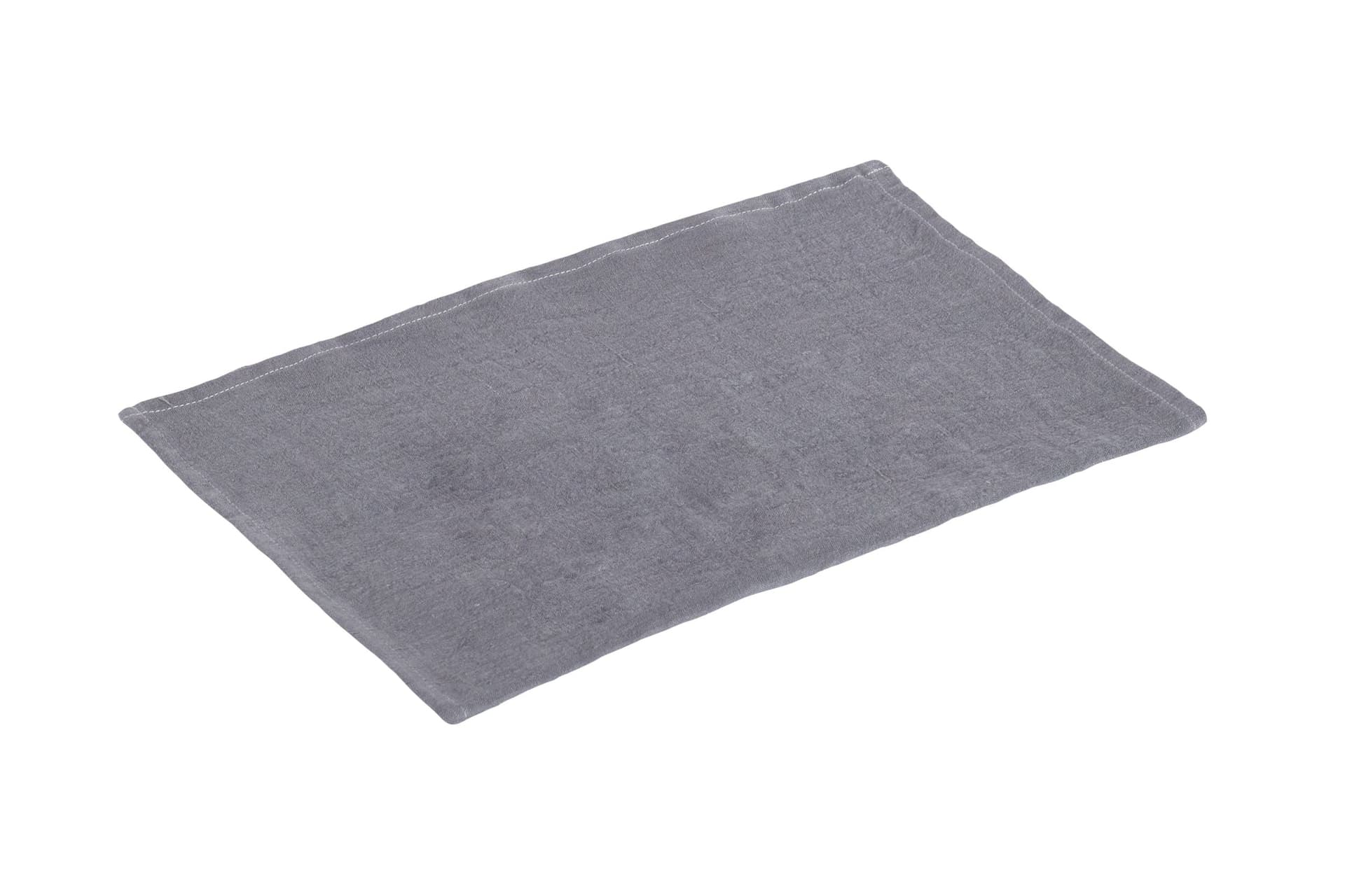Set di 2 tovagliette americane coppia tovagliette 35 X 50 CM in 100% puro lino lavato delavè stone washed morbido resistente elegante made in italy ANTRACITE - Vanita di raso