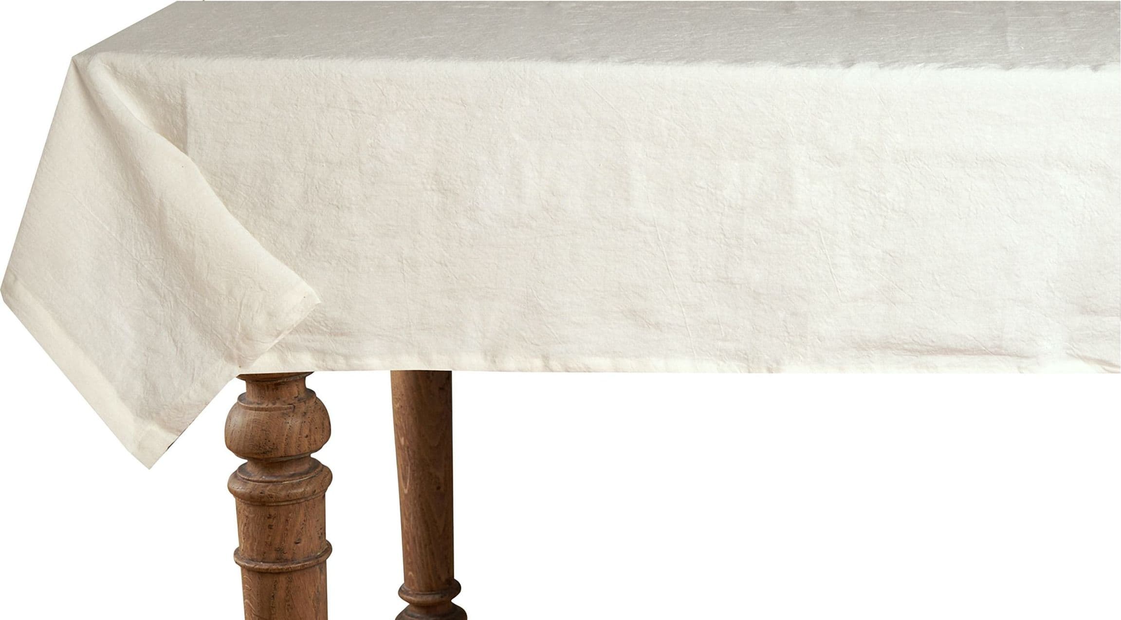Tovaglia da tavola in 100% puro lino lavato delavè stone washed morbido resistente elegante made in italy  AVORIO