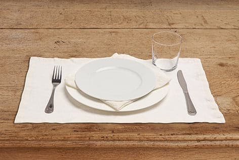 Set di 2 tovagliette americane coppia tovagliette 35 X 50 CM in 100% puro lino lavato delavè stone washed morbido resistente elegante made in italy AVORIO - Vanita di raso