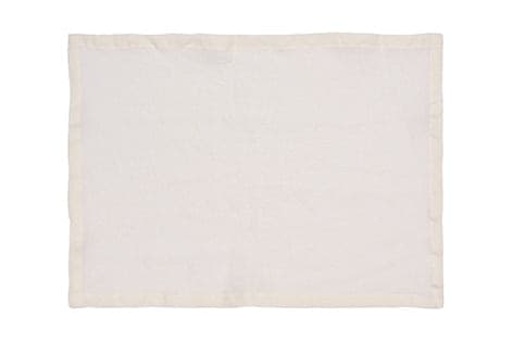 Set di 2 tovagliette americane coppia tovagliette 35 X 50 CM in 100% puro lino lavato delavè stone washed morbido resistente elegante made in italy AVORIO