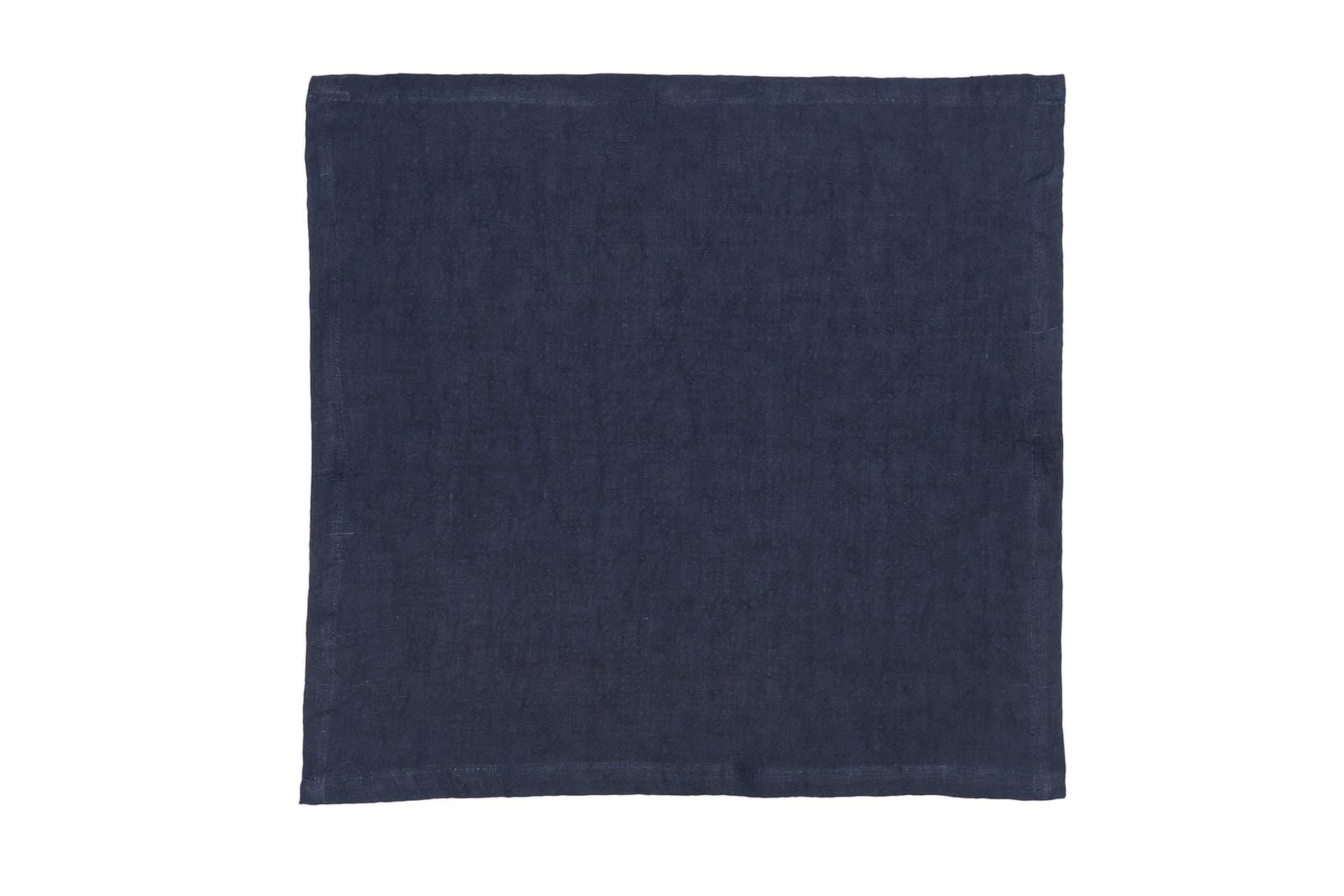Set di 6 tovaglioli da tavola 45 X 45 CM in 100% puro lino lavato delavè stone washed morbido resistente elegante made in italy BLU NOTTE - Vanita di raso