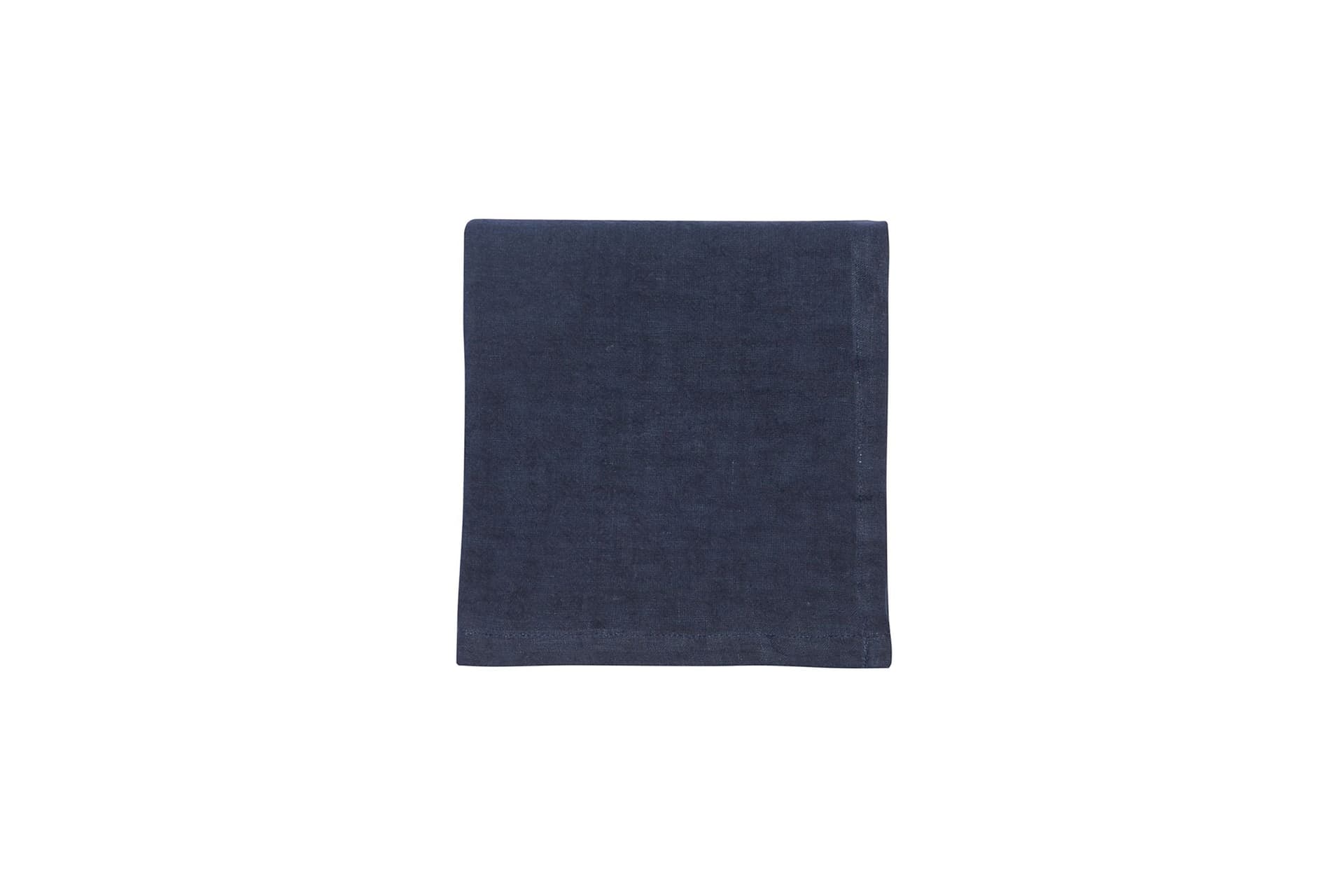 Set di 6 tovaglioli da tavola 45 X 45 CM in 100% puro lino lavato delavè stone washed morbido resistente elegante made in italy BLU NOTTE - Vanita di raso