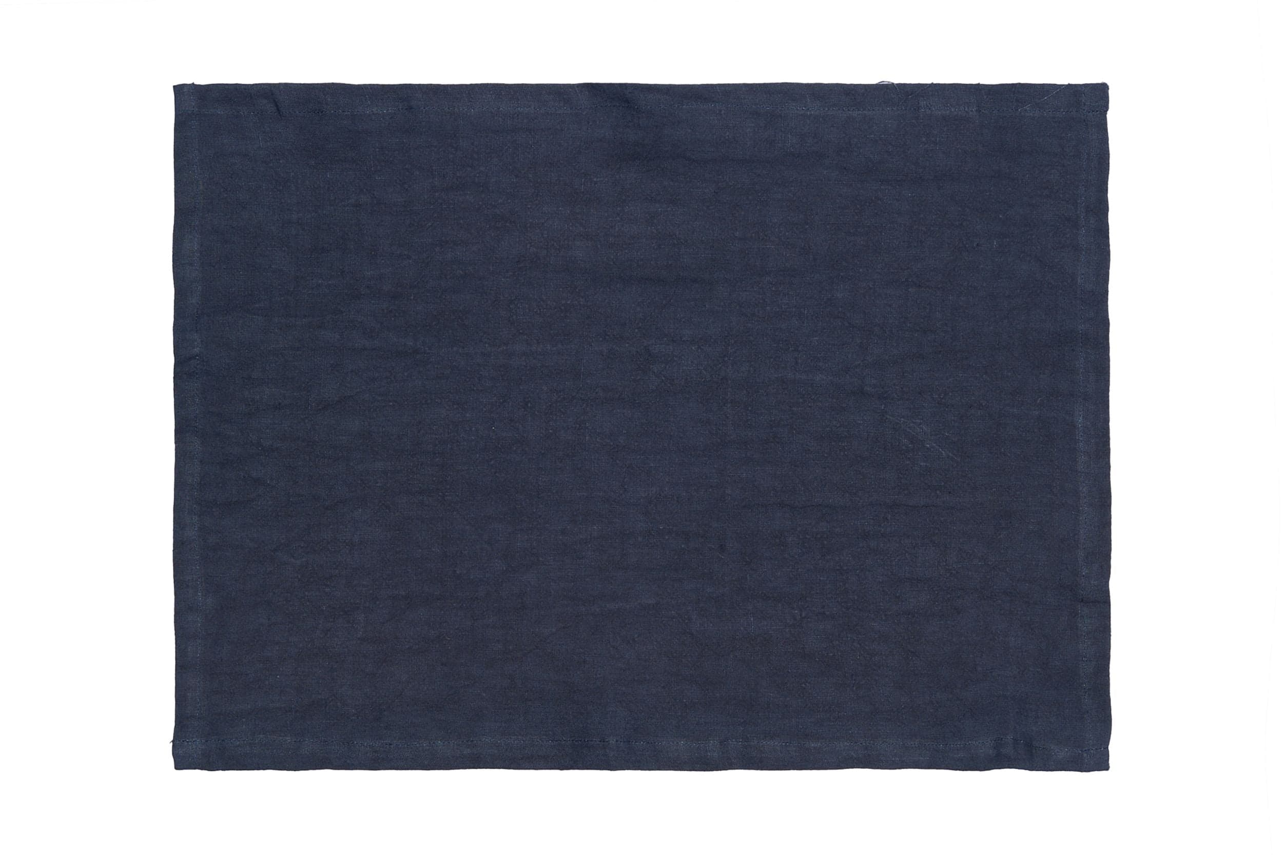 Set di 2 tovagliette americane coppia tovagliette 35 X 50 CM in 100% puro lino lavato delavè stone washed morbido resistente elegante made in italy BLU NOTTE